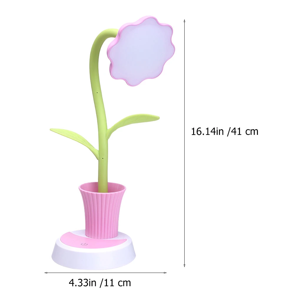 1 Set Sunflower Pen Holder Table Lamp Dorm LED Eye Protection Table Lamp (Pink)