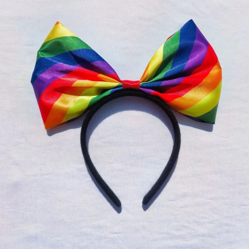 Pride Headband Rainbow Bowknot Headband Holiday Party Hair Accessory for Women