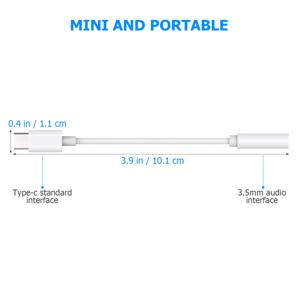 UKCOCO 3PCS Type C USB C to 3.5mm Headphone Audio Jack Adapter Type C Aux Jack Stereo Earphone Headphone Cable Converter Compatible with Multiple Mobile Phones Computers (White)