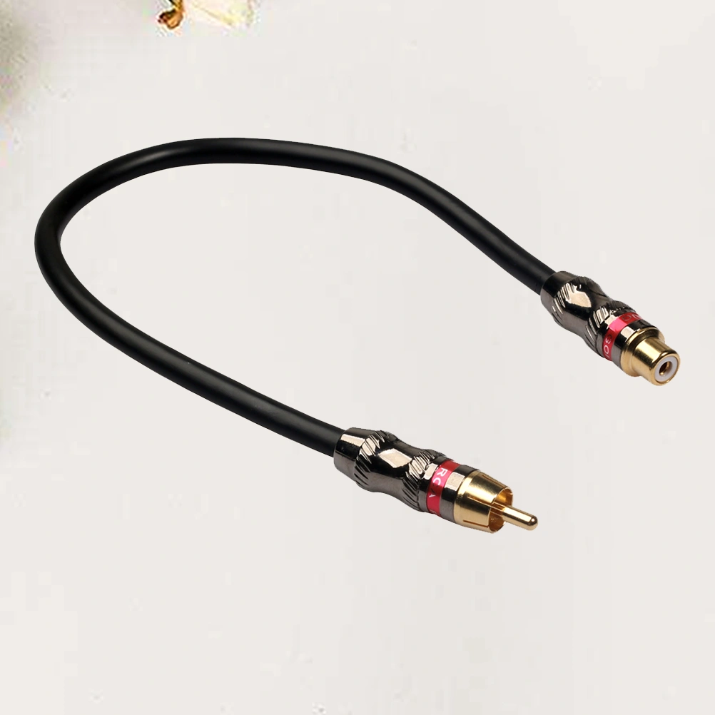0.3m RCA Male to Female Audio Cable Adapter Converter Spliter Distributor Cord for Speaker Tablet Computer TR026MF-03 (Black)