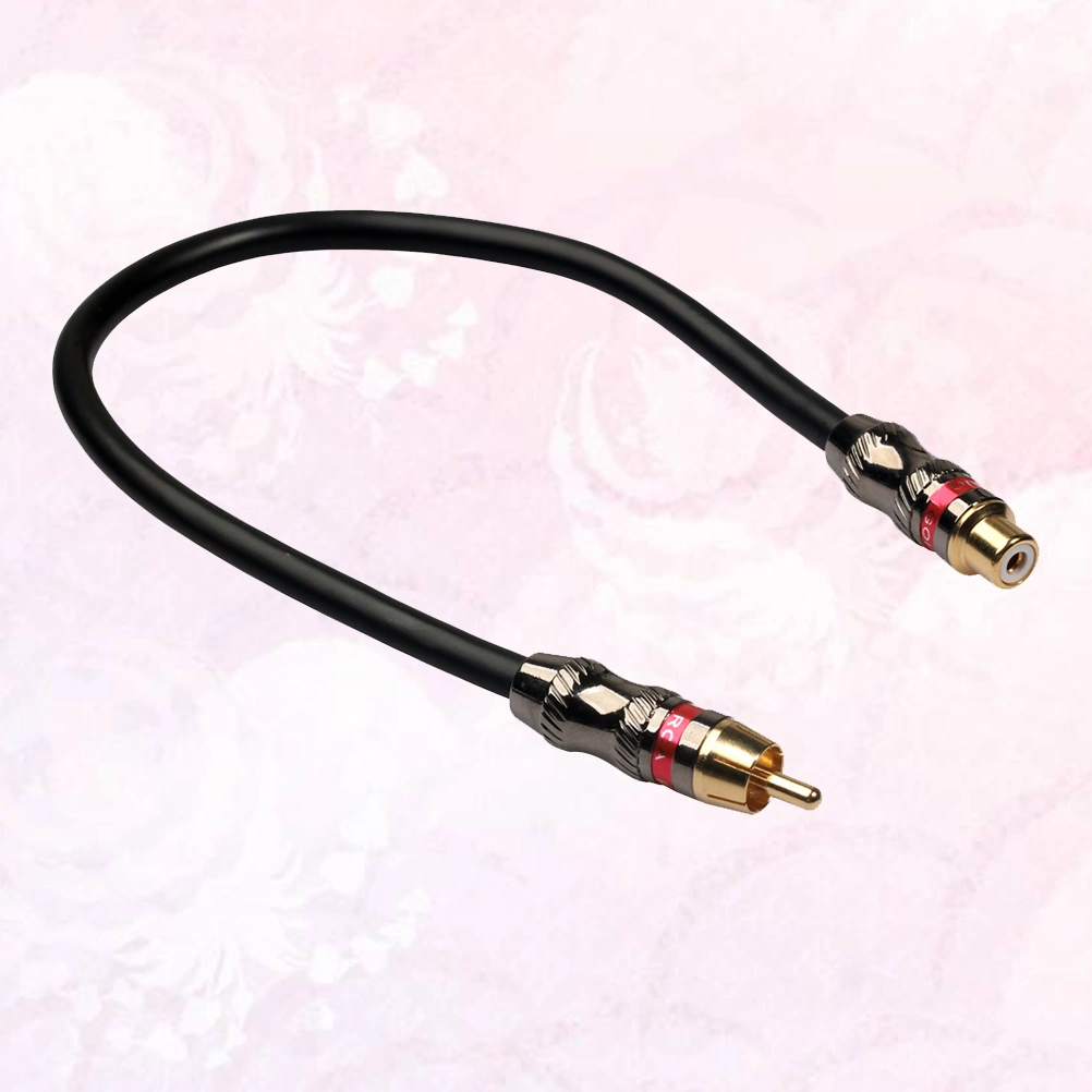 0.3m RCA Male to Female Audio Cable Adapter Converter Spliter Distributor Cord for Speaker Tablet Computer TR026MF-03 (Black)
