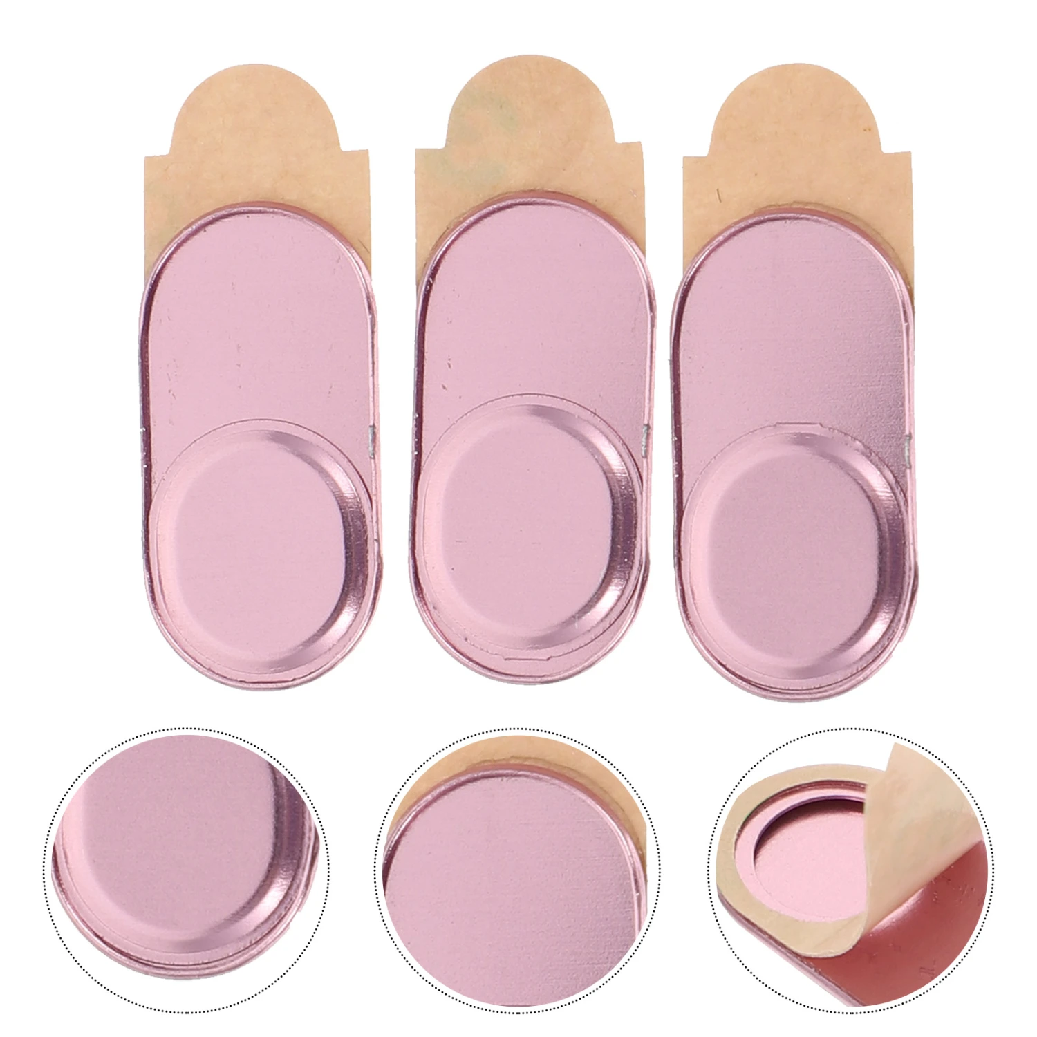 3pcs Laptop Camera Patches Privacy Protection Covers Webcam Covers (Rose Gold)