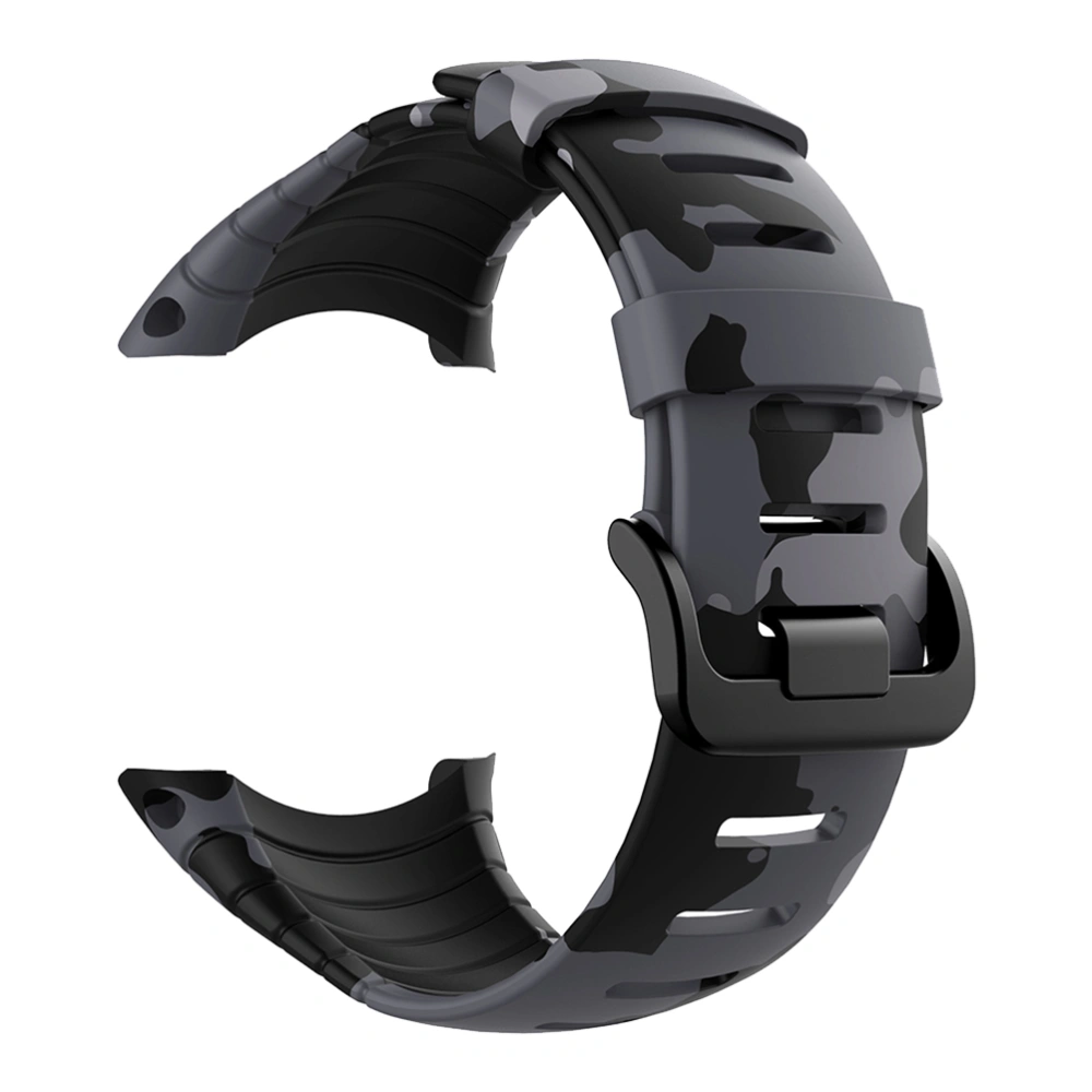 1pc TPU Camouflage Printed Wristband Adjustable Replacement Watch Strap Compatible for SUUNTO Core (Style 1)