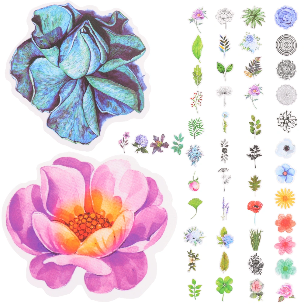 100pcs Flower Plant Stickers Decorative Stickers for Laptop Computer Water Bottle Luggage