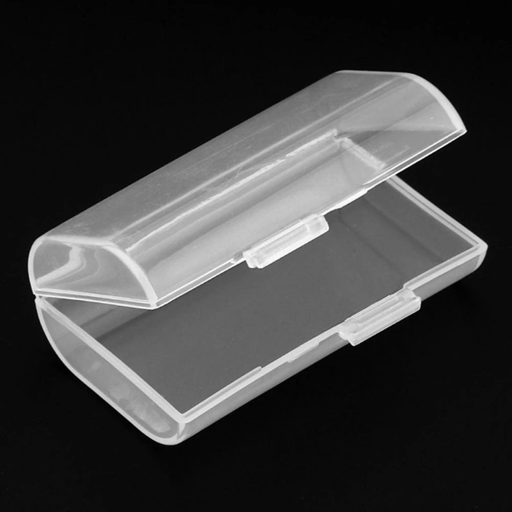 Portable Hard Plastic Battery Case Holder Storage Box for 2xAA Batteries (Transparent)