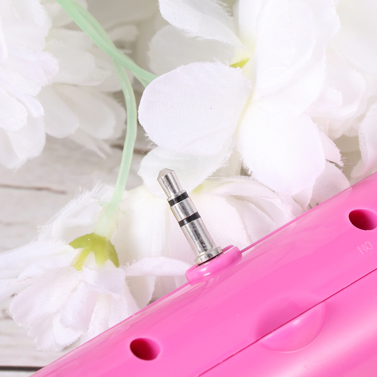 3.5mm Plug-in Audio Jack Mini Portable Stereo Speaker for Phone Tablet Without Battery (Pink)