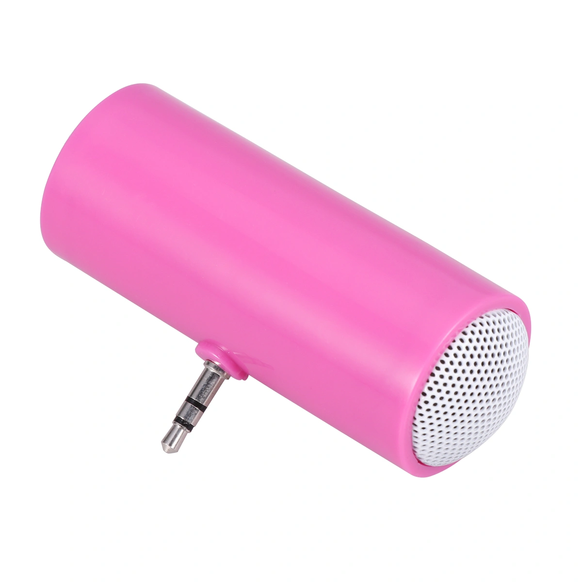 3.5mm Plug-in Audio Jack Mini Portable Stereo Speaker for Phone Tablet Without Battery (Pink)