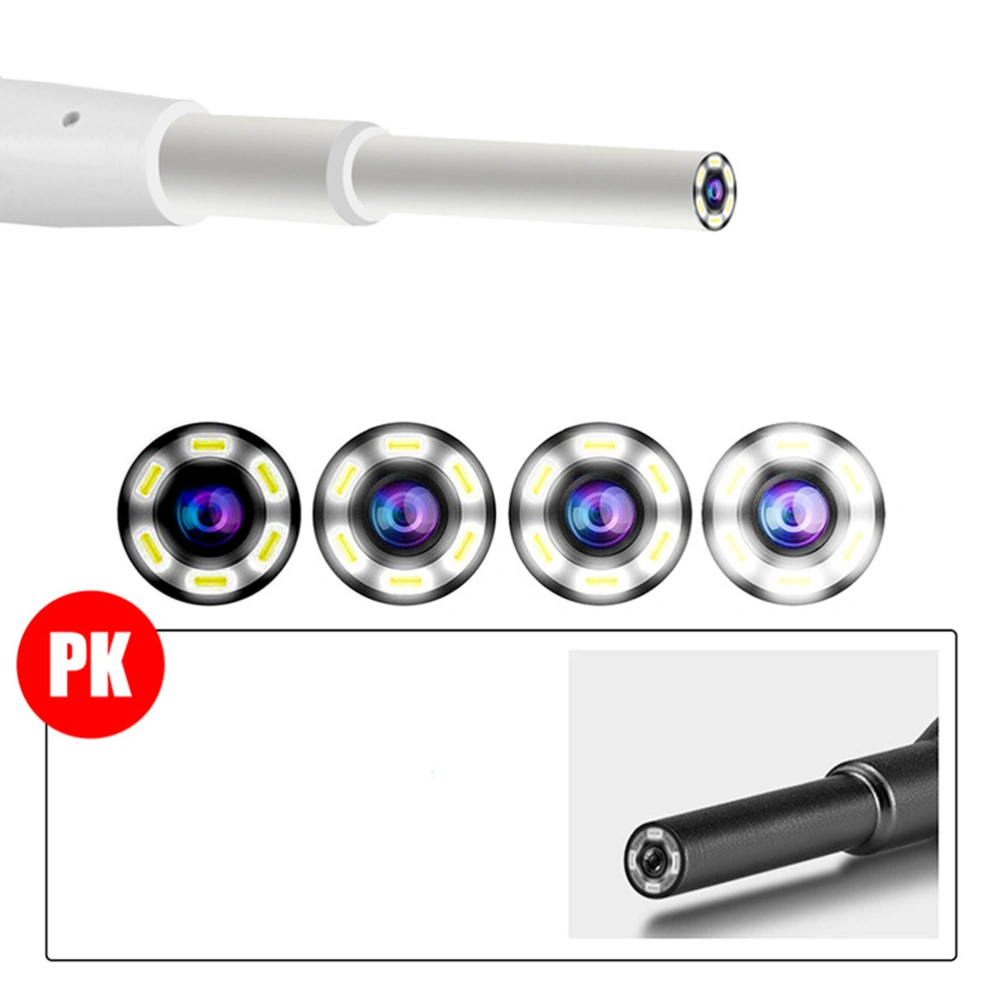 720P Ear Pick 3.9mm Diameter Visual Otoscope 4.3 Inch High Definition Display Inspection Camera 6 LED Lights Build-in 2000mAh Battery (White)