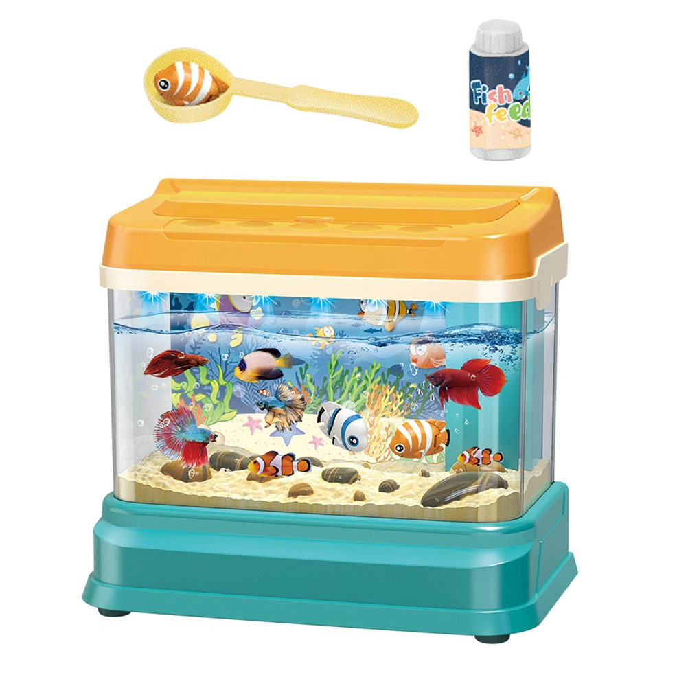 1 Set of Simulation Fish Tank Toys Children Magnetic Fishing Toys Funny Lifelike Small Aquarium