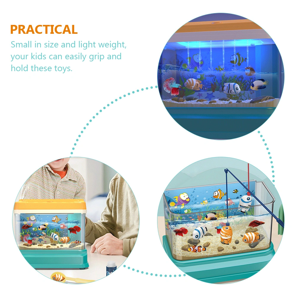 1 Set of Simulation Fish Tank Toys Children Magnetic Fishing Toys Funny Lifelike Small Aquarium