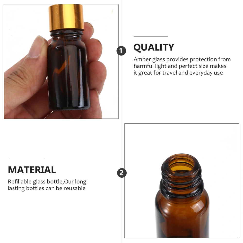 6pcs 10ml Refillable Empty Amber Bottles with Dropper and DIY Blends Supplies Tool Accessories Essential Oil Perfume Aromatherapy Carrier