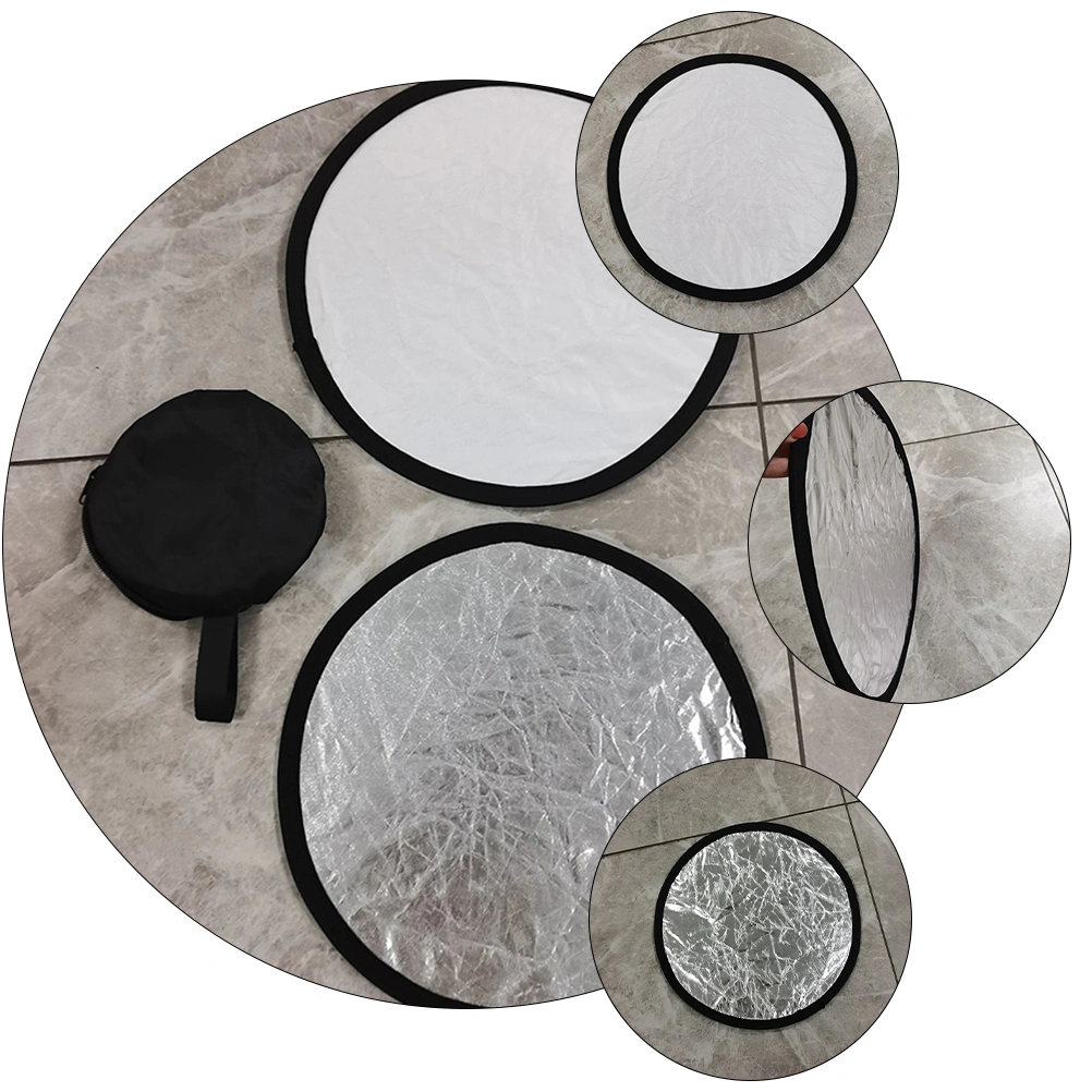 2PCS Portable Photography Reflector Round Shape Photography Prop Accessory