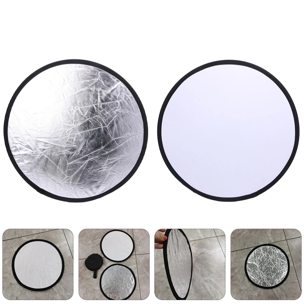 2PCS Portable Photography Reflector Round Shape Photography Prop Accessory