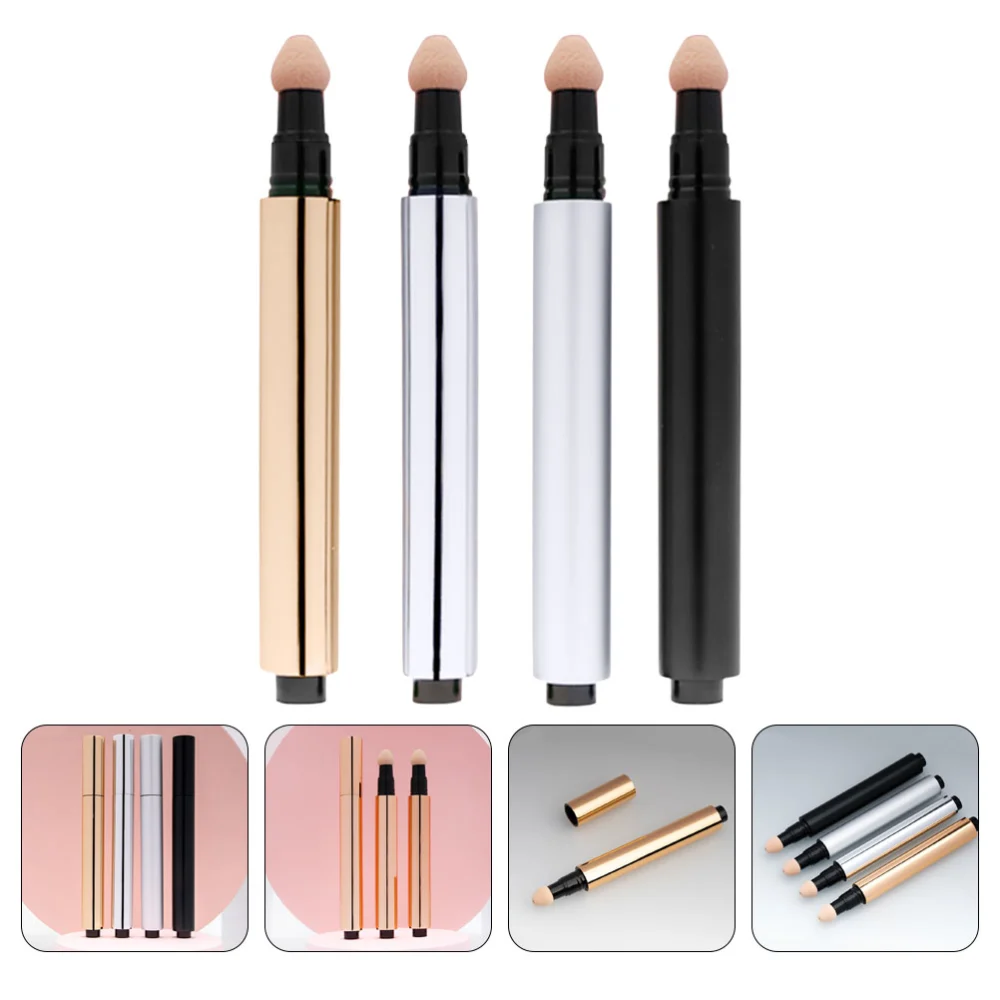 4PCS Portable Empty Concealer Pen BB Cream Tube Liquid Foundation Pressing Pen