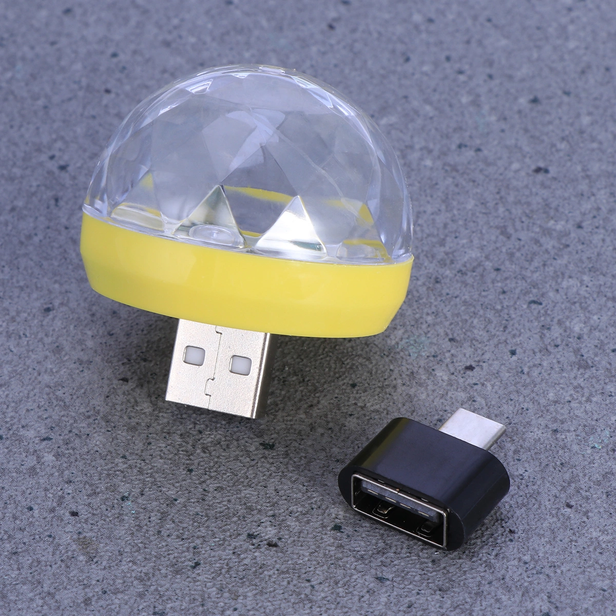 USB Mini Disco Lights Portable Light USB Powered LED Stage Ball DJ Lighting Karaoke Lights for Christmas Home Party Bar(Yellow)