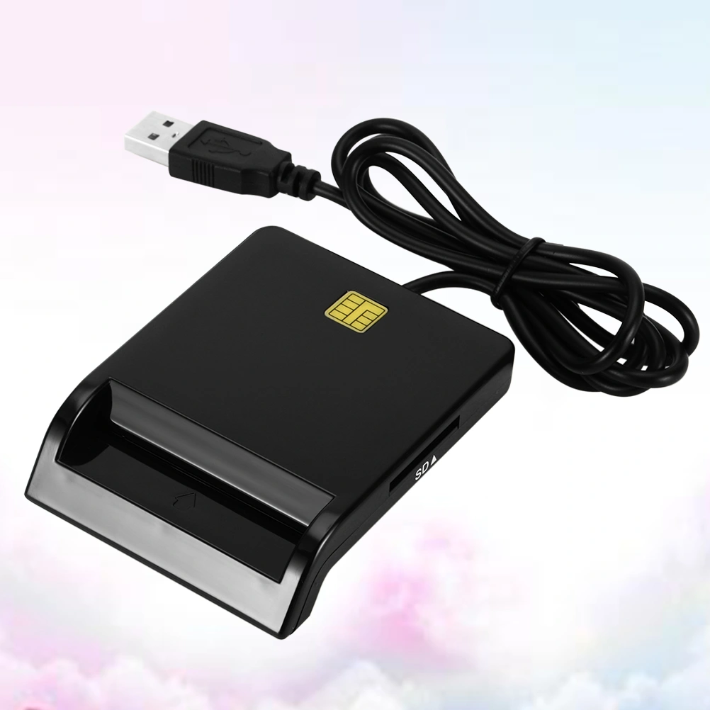 Universal Portable USB Smart Reader for Bank Tax ID CAC DNIE ATM IC SIM Reader for Phone and Tablet (Black)