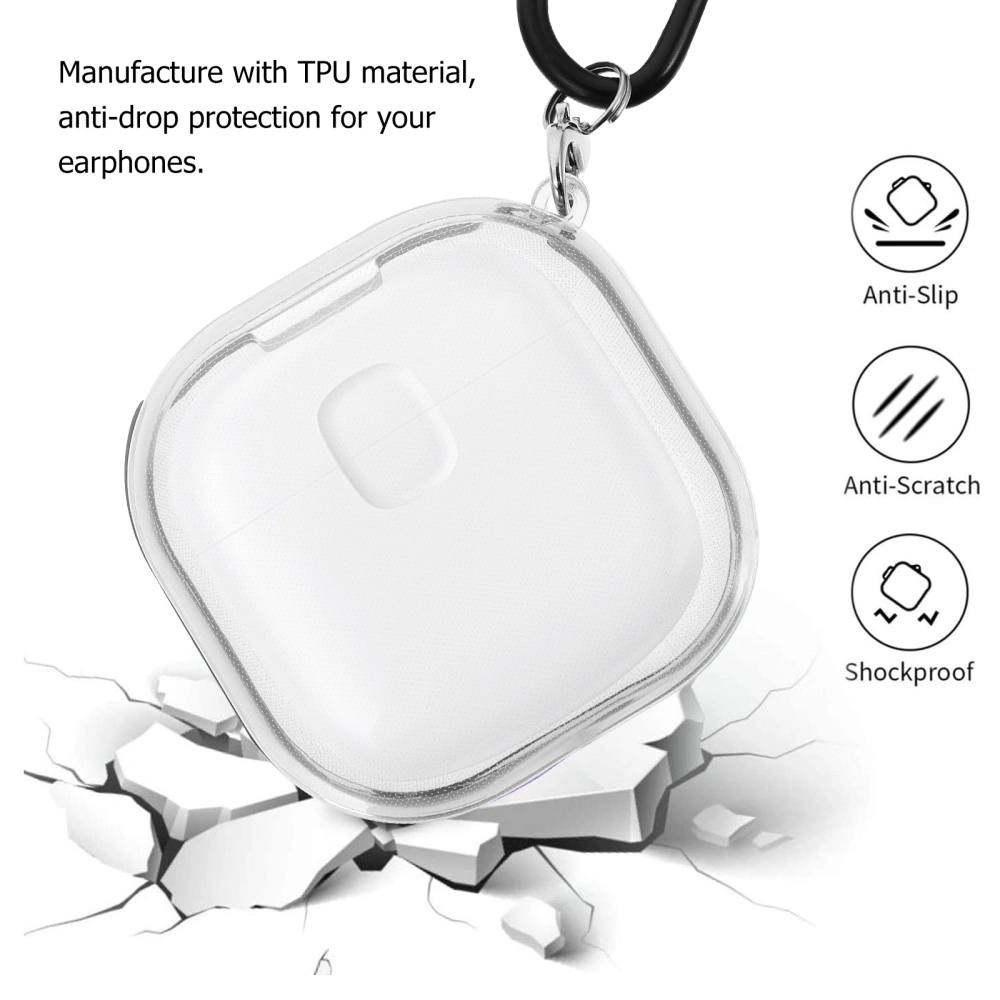 TPU Wireless Headset Case With Carabiner Compatible For Galaxy Buds Pro/Live