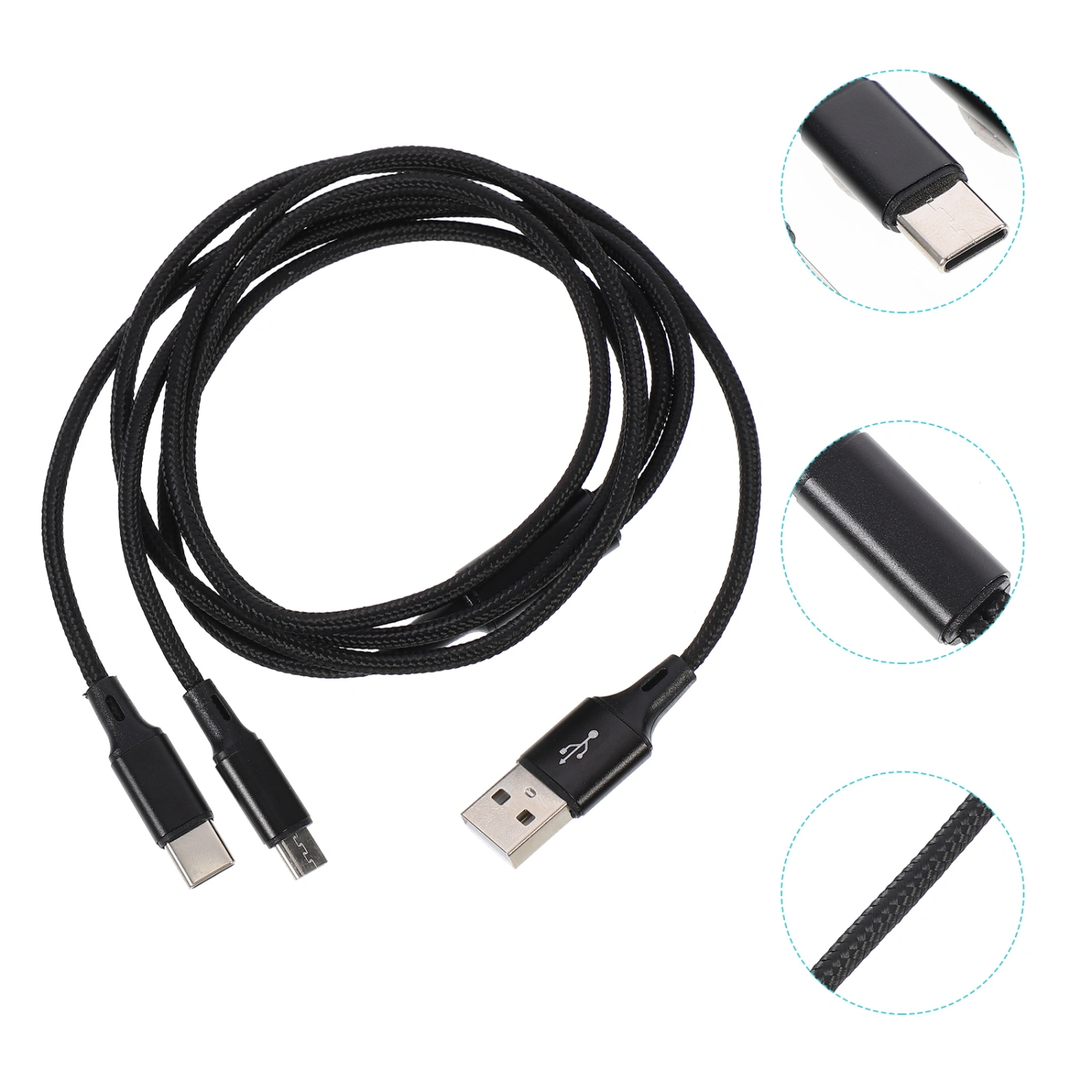 Dual Charging Cable Nylon Braided USB Cable Phone Charger Cord Data Line