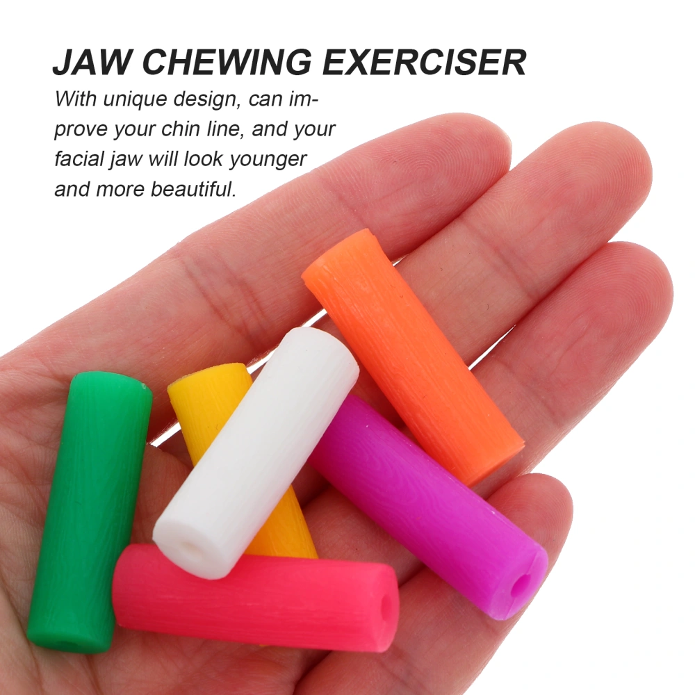 6Pcs Jaw Exerciser Orthodontics Chewing Device Silicone Teether Stick Trainer