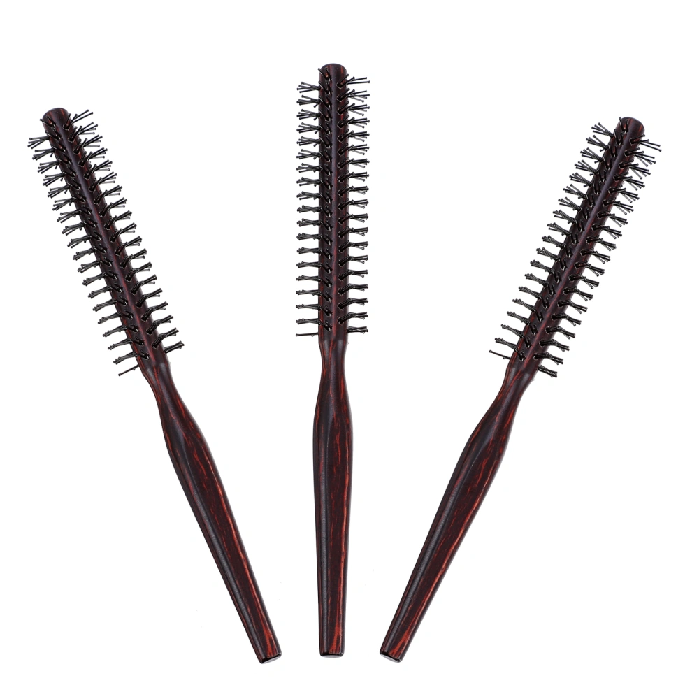 3pcs Hair Styling Comb Barber Curly Hair Brush Wood Handle Rolling Comb