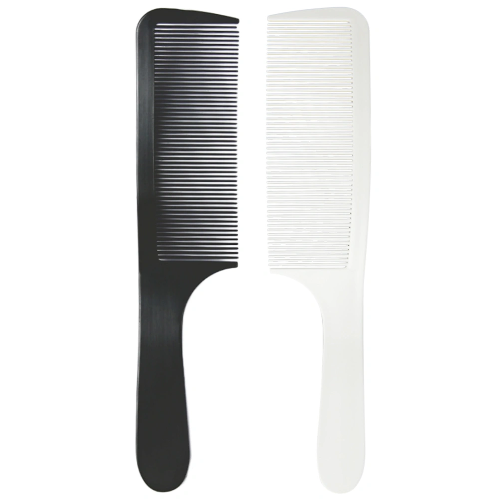 2pcs Professional Curved Barber Clipper Comb Hair Cutting Comb for Men Styling Comb Hairdressing Tool (Black and White)