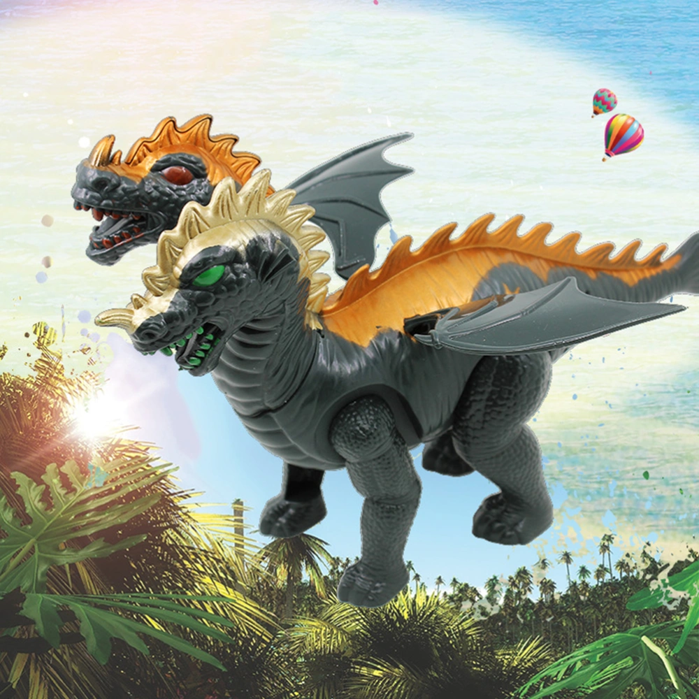 Dinosaur Toy Double Head Dinosaur Electric Toy Creative Dinosaurs Model Toy Kid Educational Toy