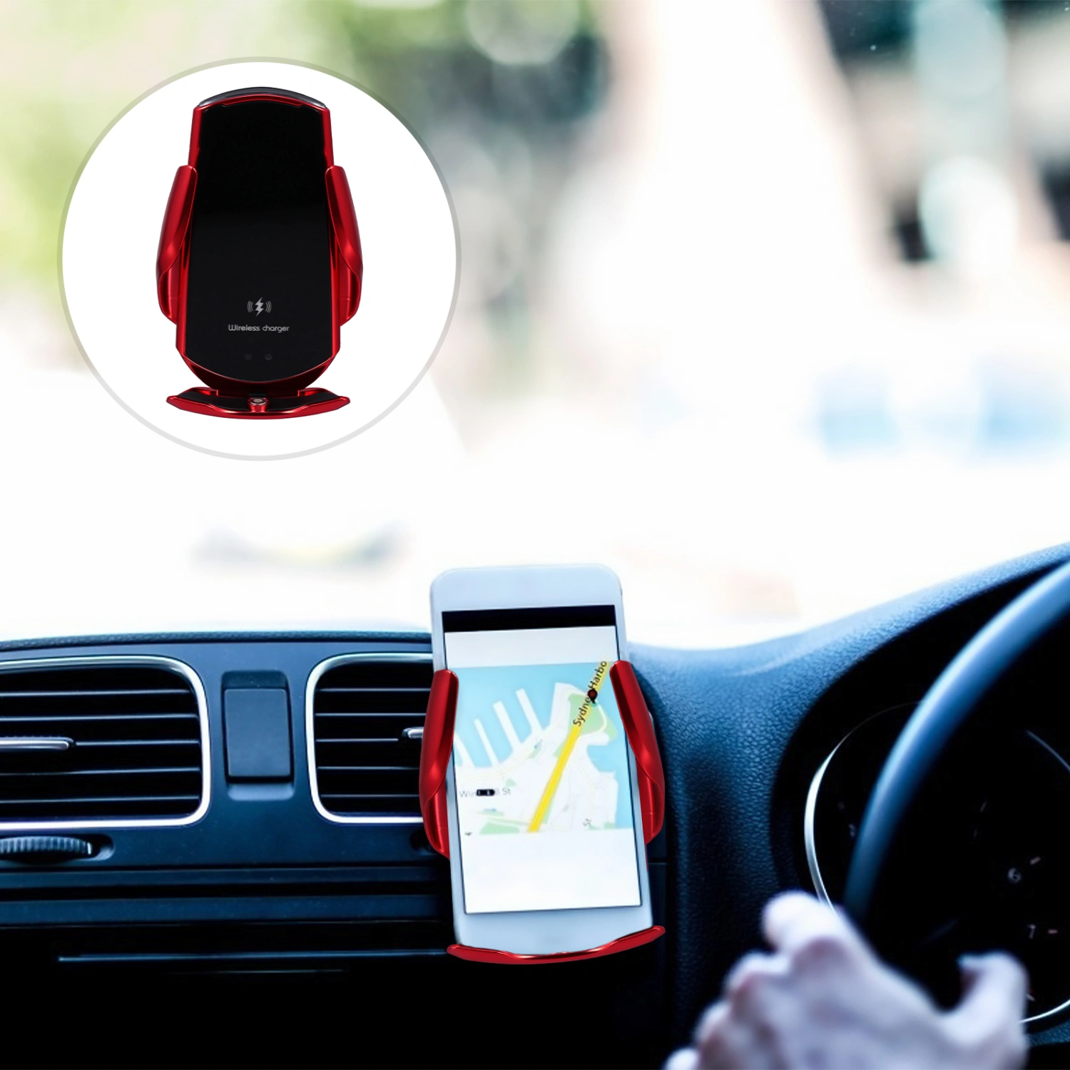 Wireless Car Magnetic Phone Charger Stand Air Vent Mounted Phone Holder