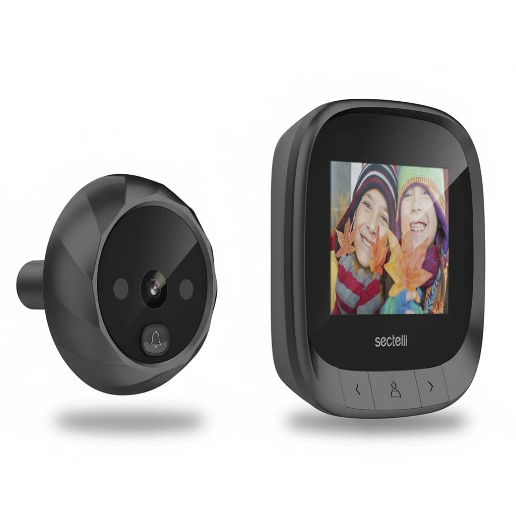2.4 Inch Door Monitor Camera Digital Door Peephole Door Viewer Night Vision Peehole Viewer for Home Hotel Room (Black)