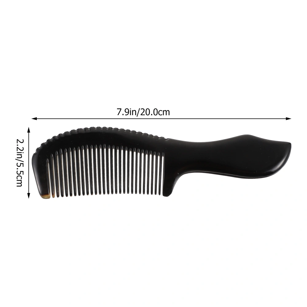 1pc Premium Ox Horn Comb Portable Hair Comb Practical Massage Comb (Black)