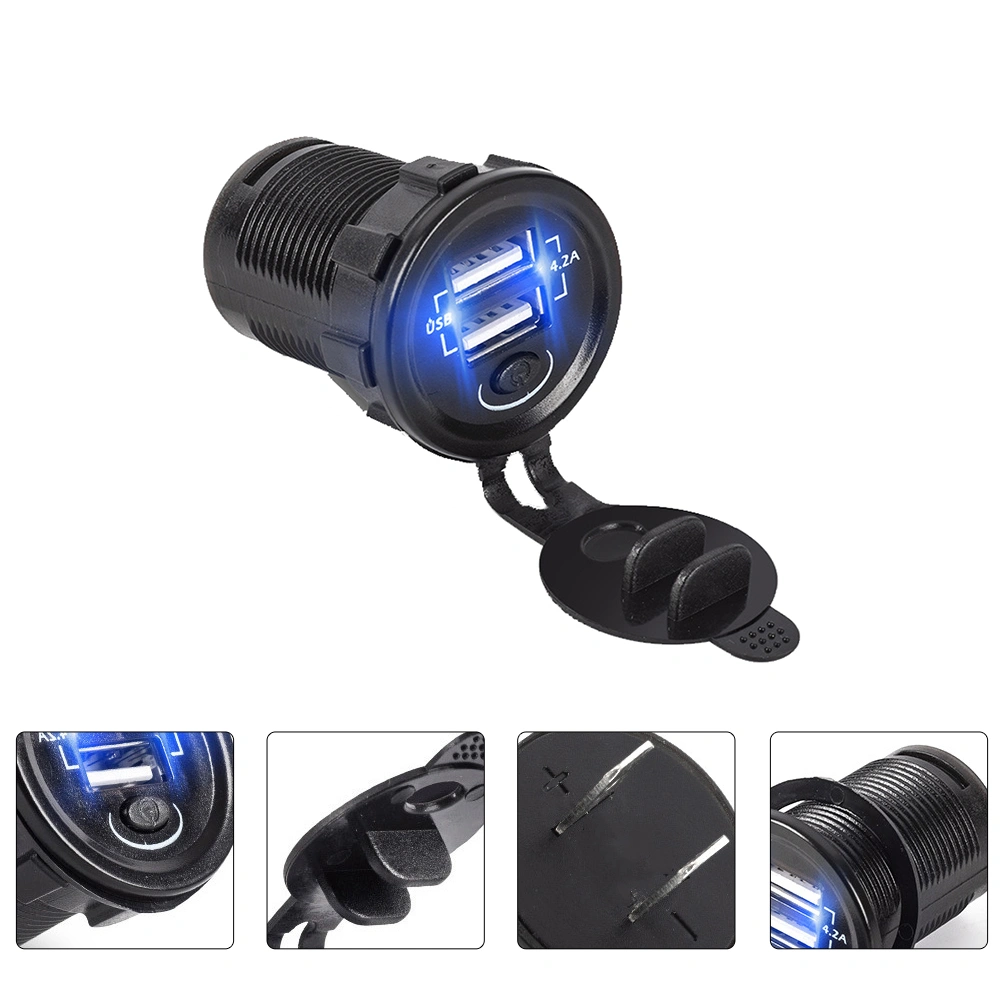 Dual USB Car Charger Dual USB Outlet Fast Charger Phone Charger with Switch