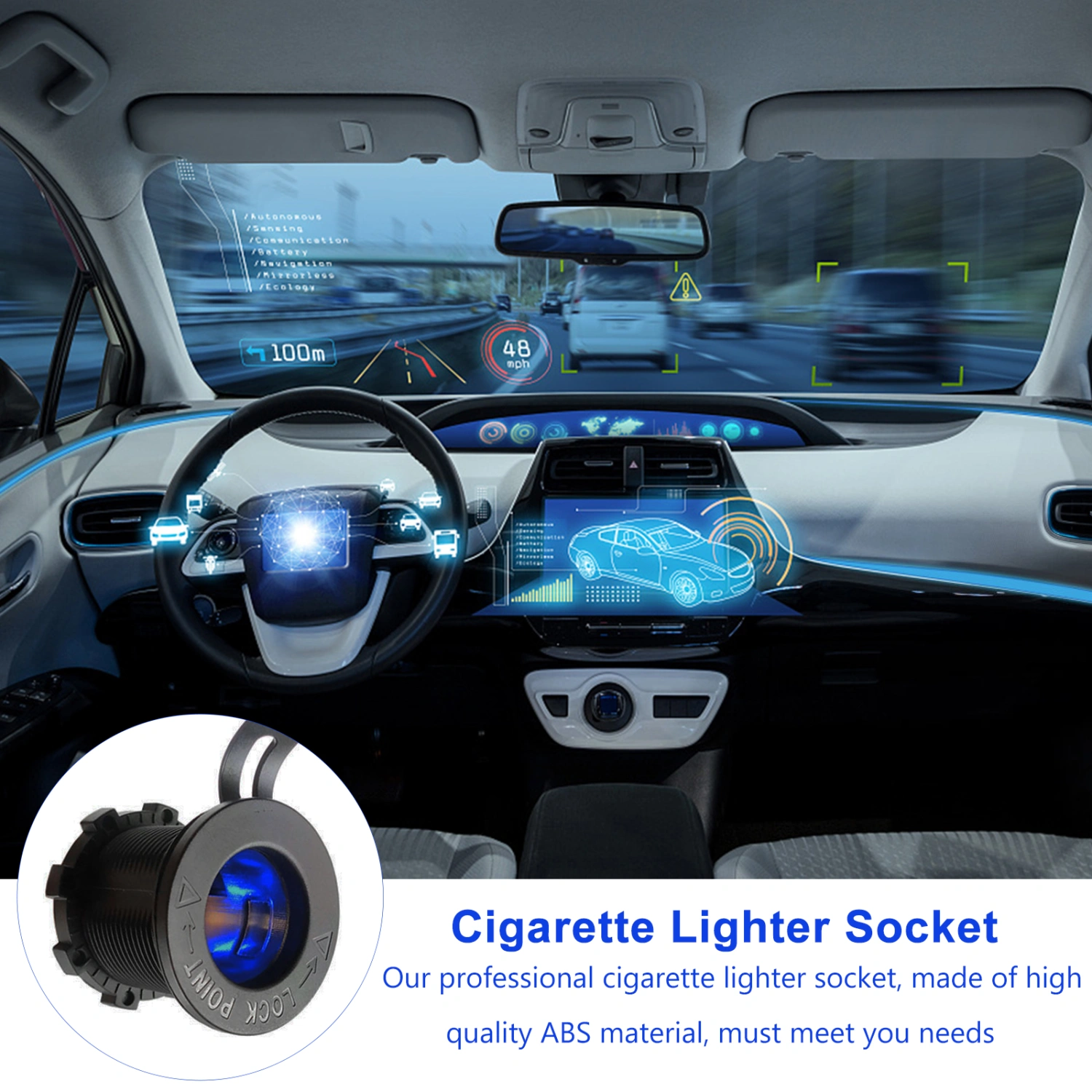 1 Set Cigarette Lighter Socket Vehicle Lighter Socket Power Outlet Socket