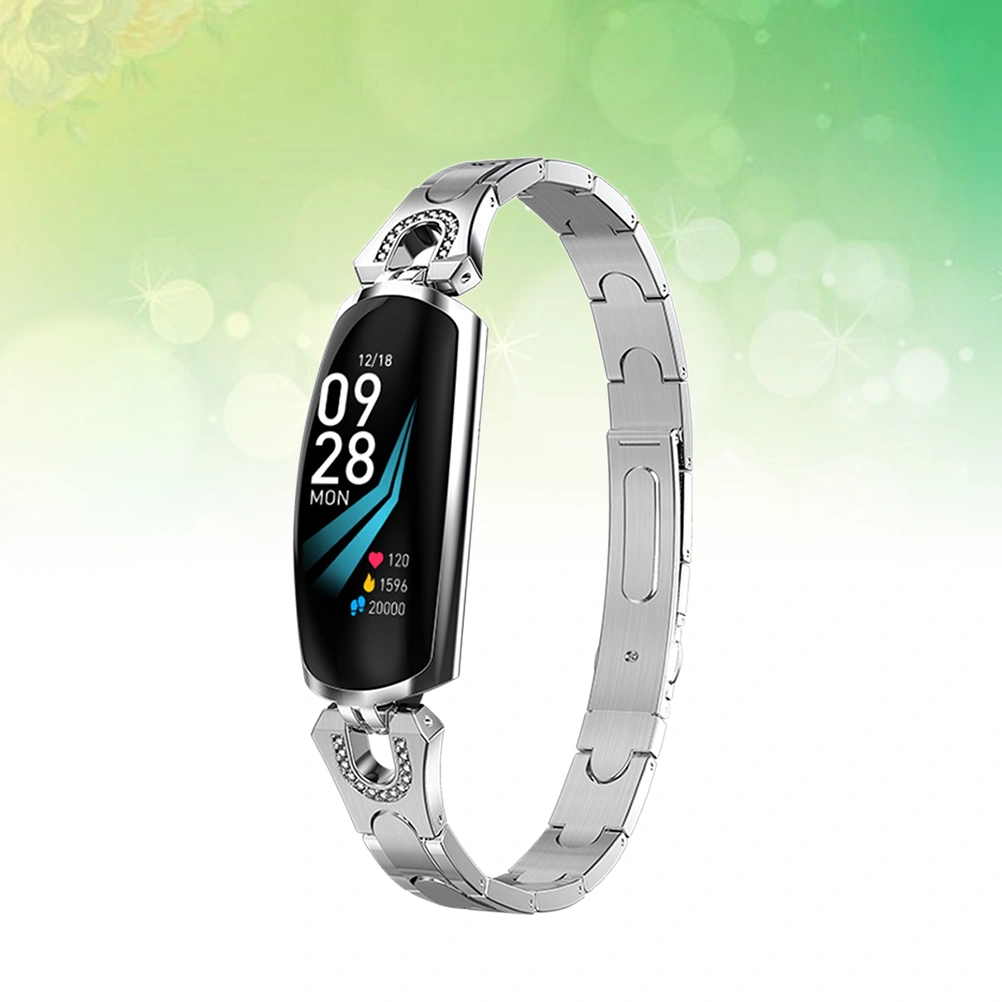AK16 Smart Watch Fitness with Heart Rate Monitor Blood Pressure Monitor for Women Girls (Silver)