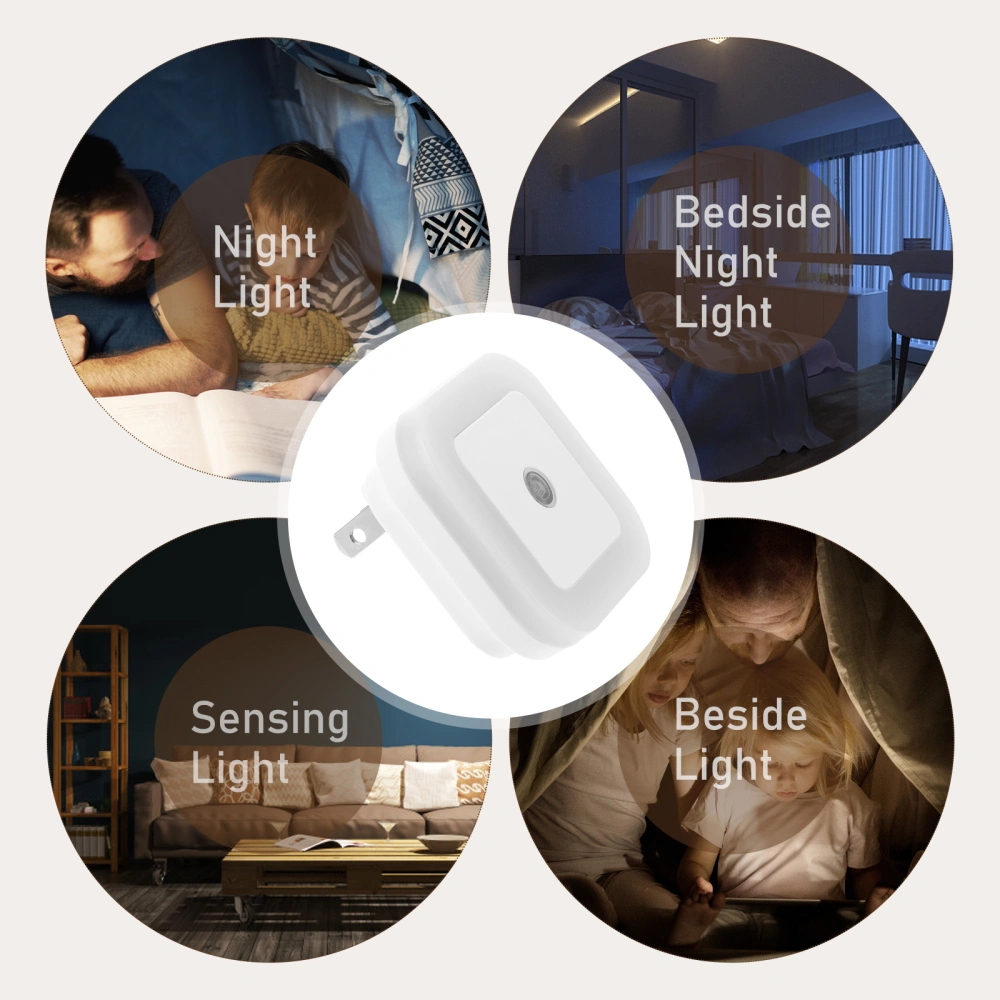 6pcs Night Light Plug In Light Smart Light Sensor Bathroom Corridor Lamp US Plug