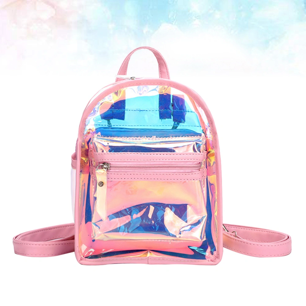 Dazzling Backpack Personality Travel Bag Creative Casual Backpack Practical Storage Bag for Kids Girls (Pink)