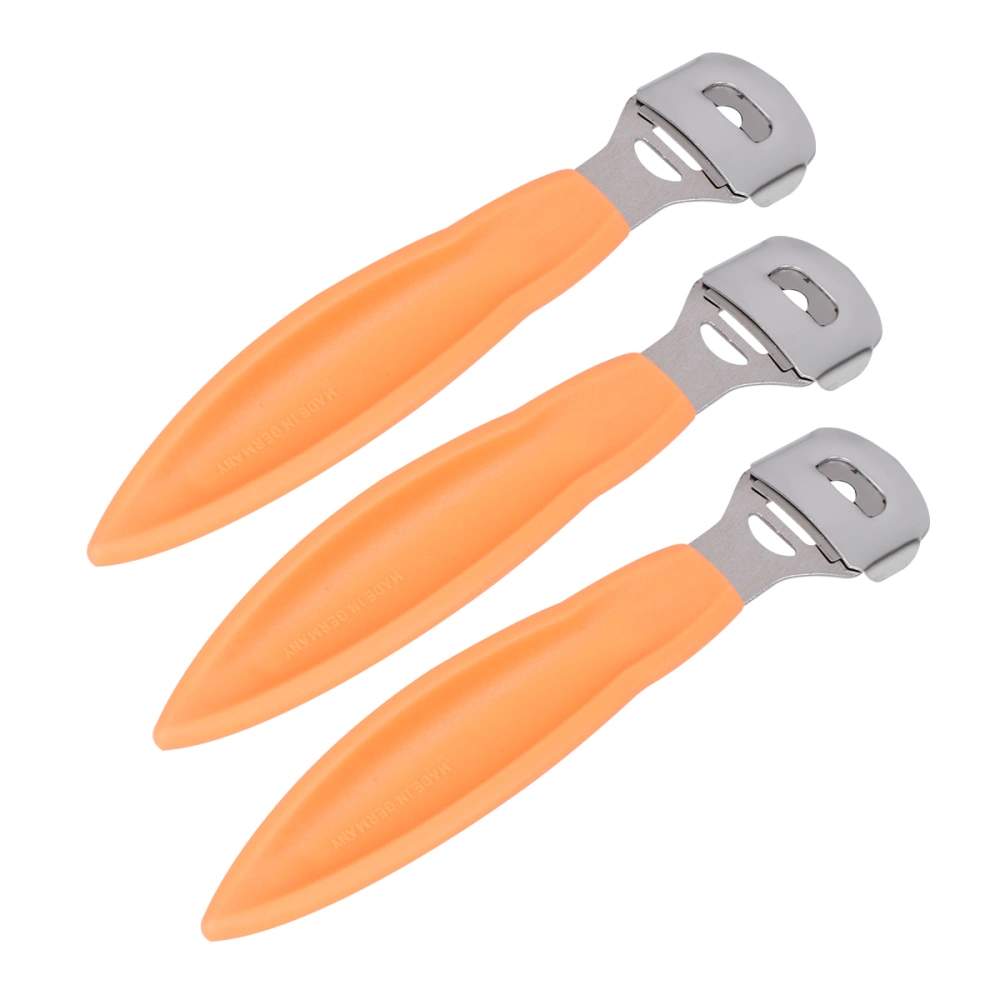 3pcs Foot Care Pedicure Callus Shaver Hard Skin Heel Shaver Rasp Cutter Pedicure Tool Non-slip Handle (Orange)