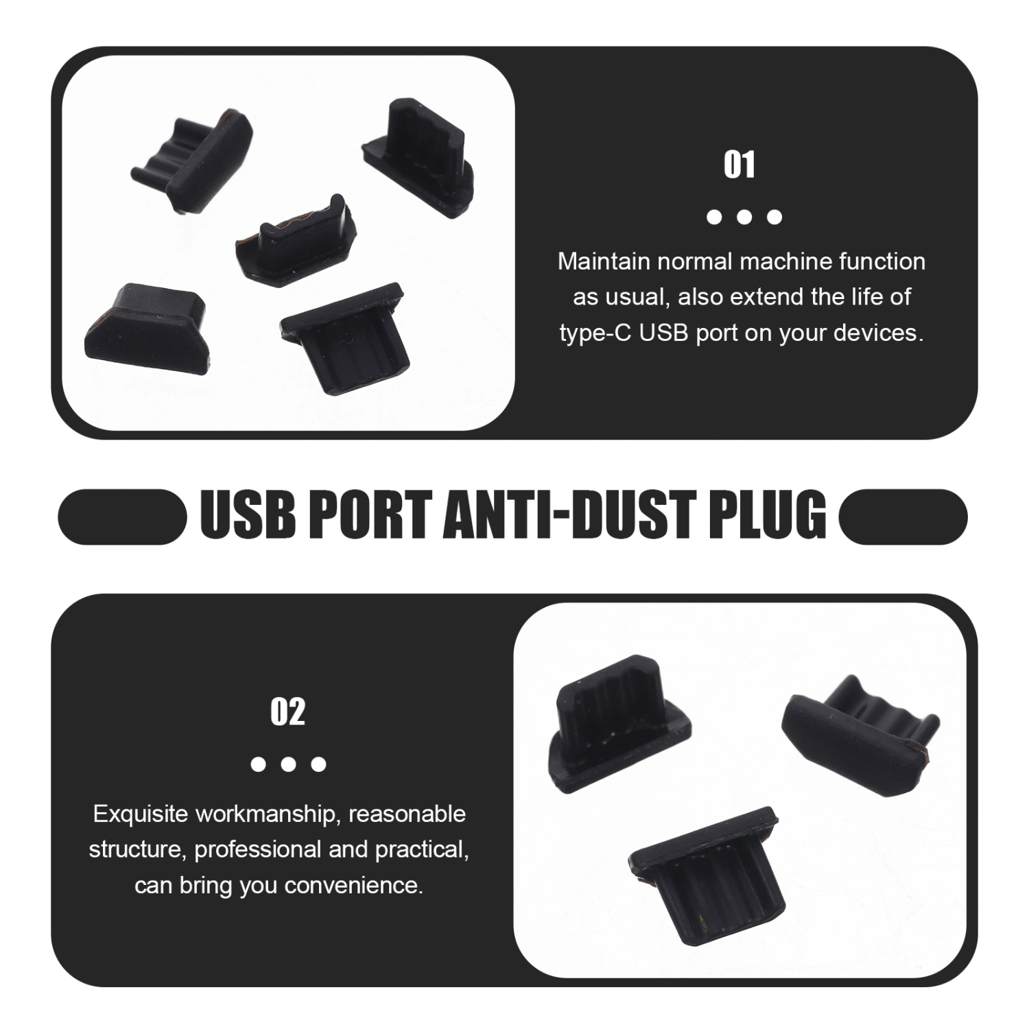 65pcs Micro USB Port Plug Anti Dust Cover Plug Protector Compatible for Android Phones
