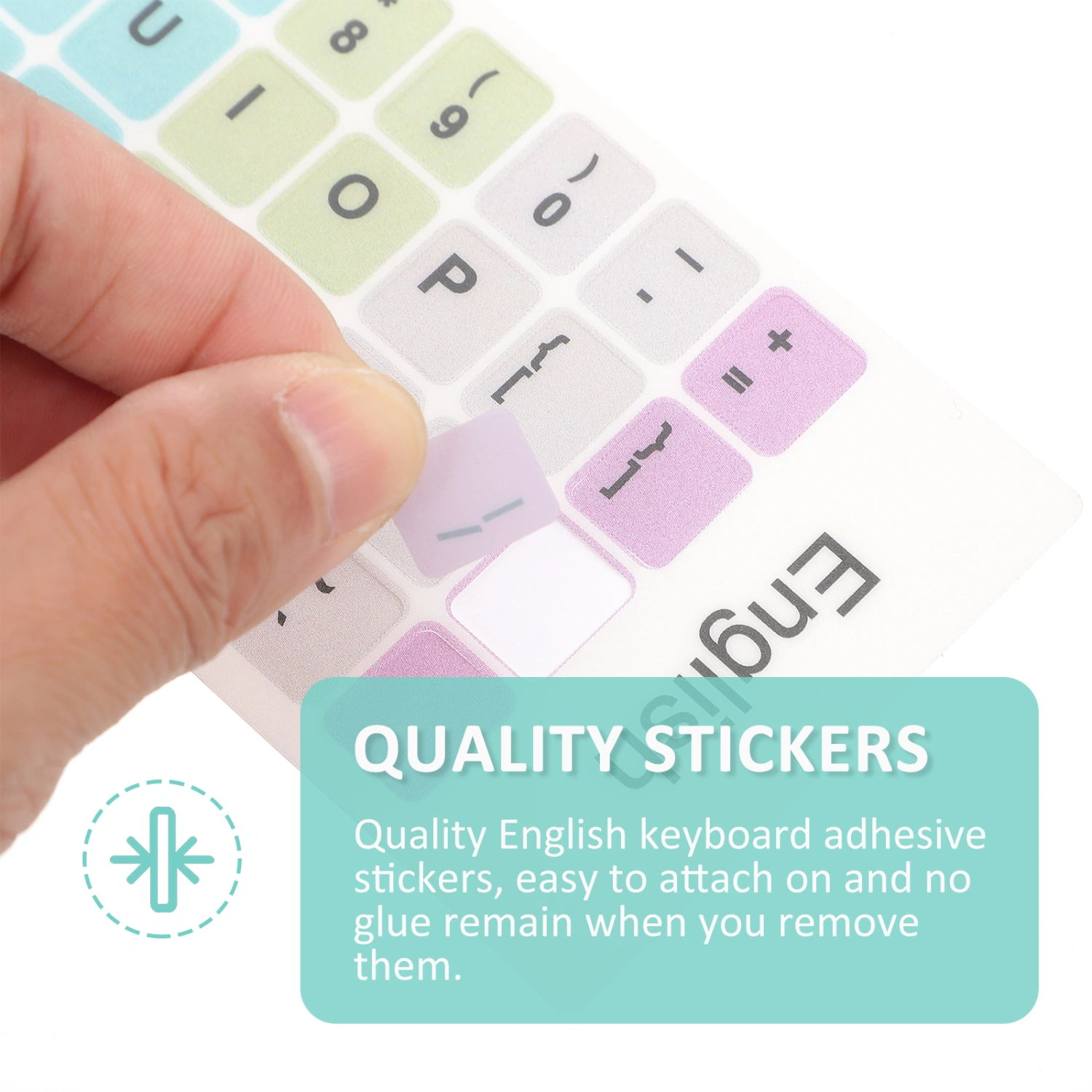 2 Sheets Keyboard Decorative Sticker Universal English Keyboard Sticker Decal
