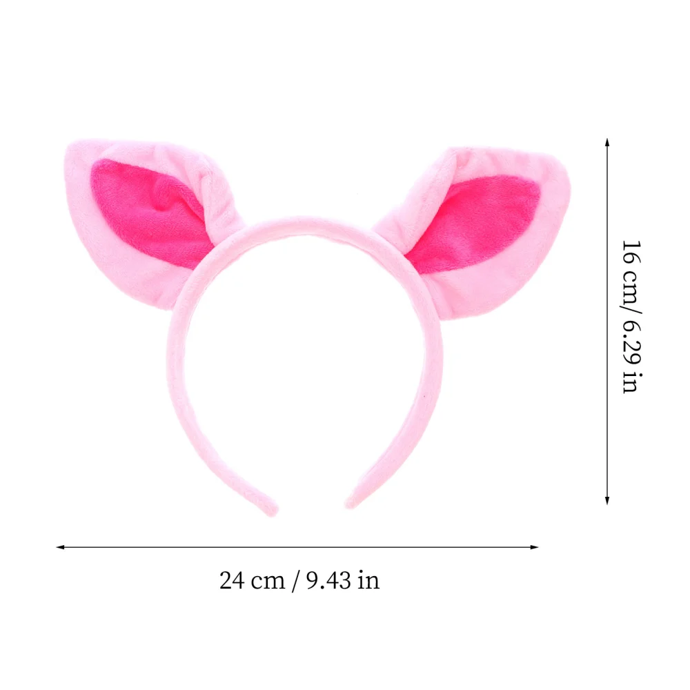 1 Set Pig Cosplay Costume Animal Ear Headband Tail Prop Fake Nose Decorative Bowtie