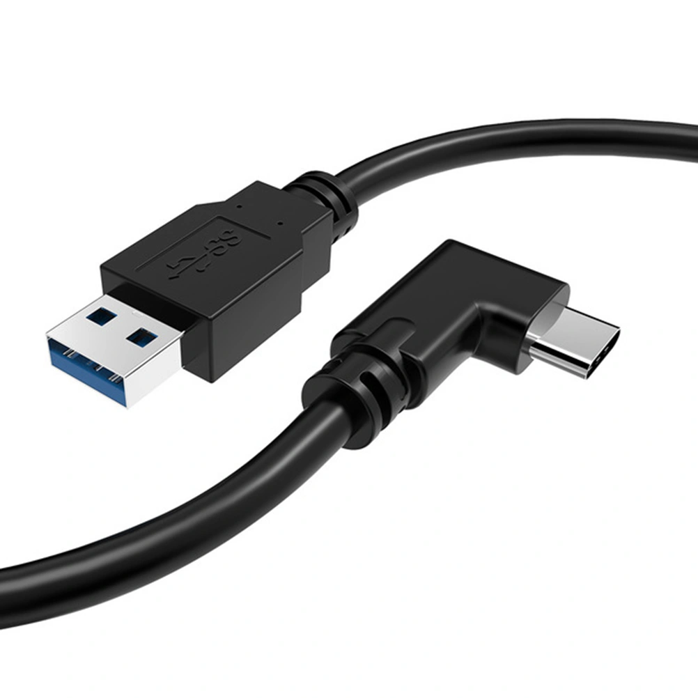 3 Meter Single Elbow Data Cable Phone Charging Cable Fast Charging Data Cable Compatible for Oculus Quest Link Phone (Black)