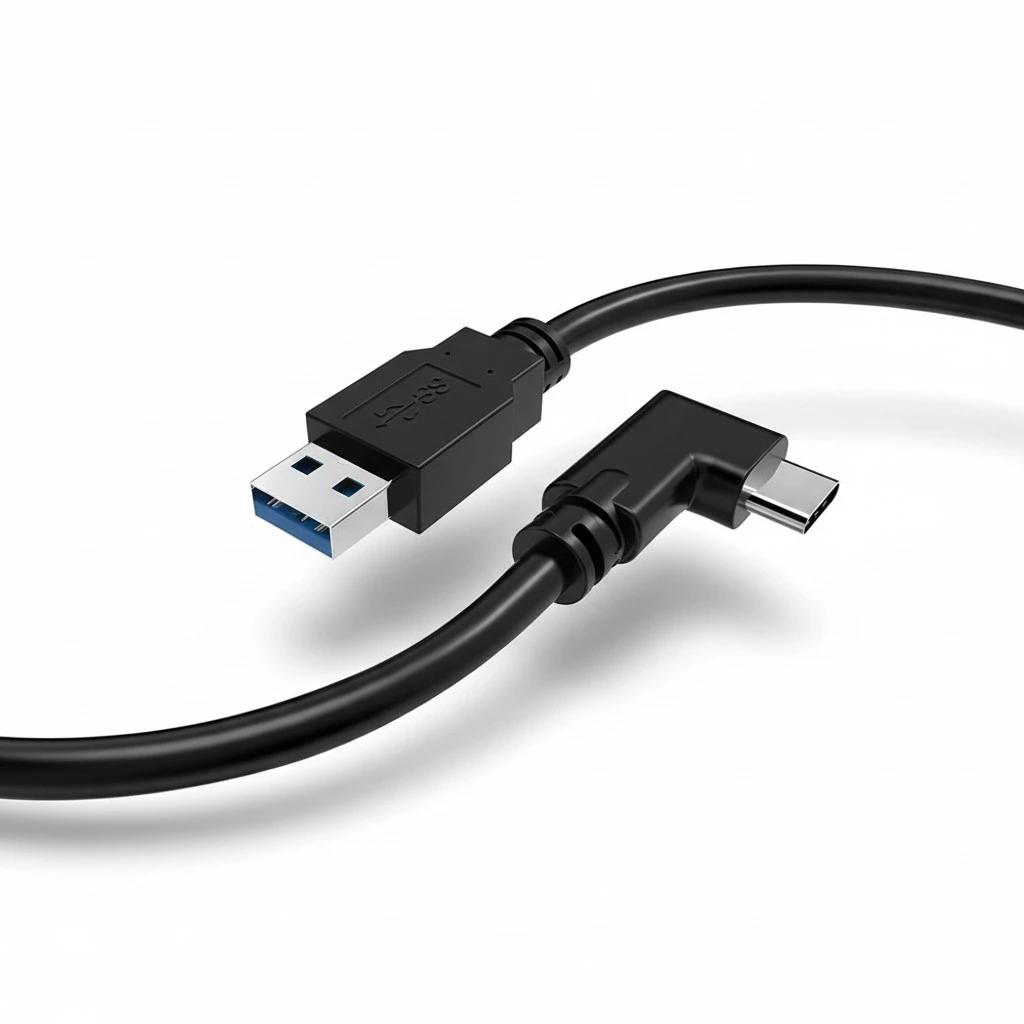 3 Meter Single Elbow Data Cable Phone Charging Cable Fast Charging Data Cable Compatible for Oculus Quest Link Phone (Black)