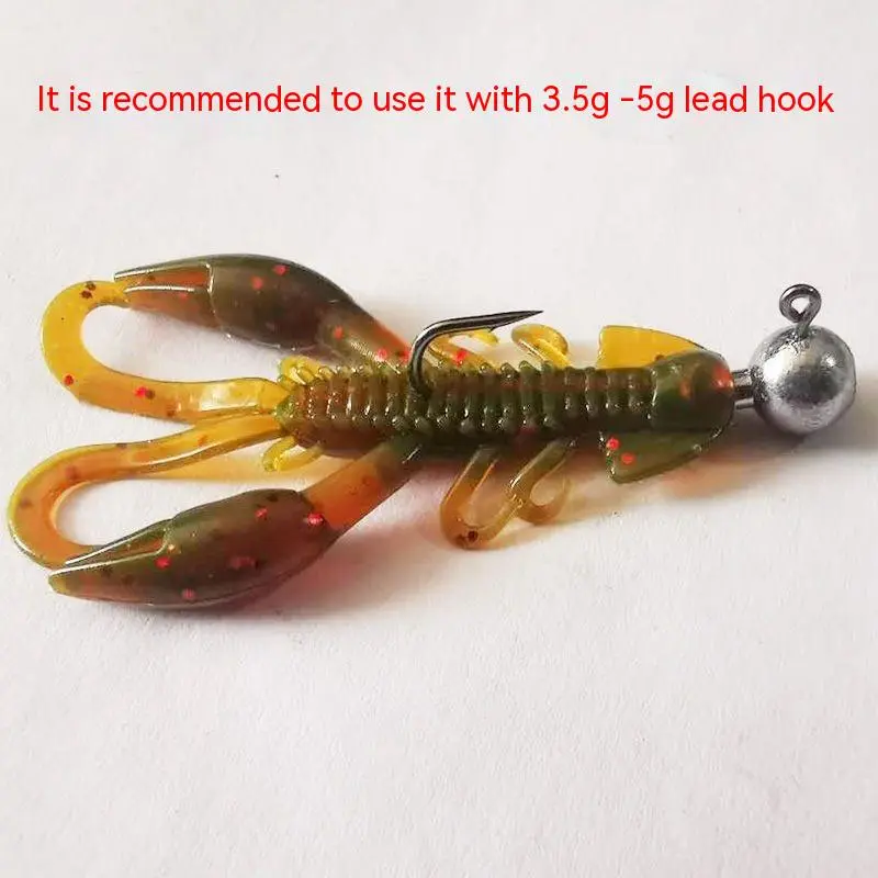 Fishy Flavor Rolled Tail Shrimp Fake Lobster Lure Soft Bait Simulation Worm Weever Topmouth Culter