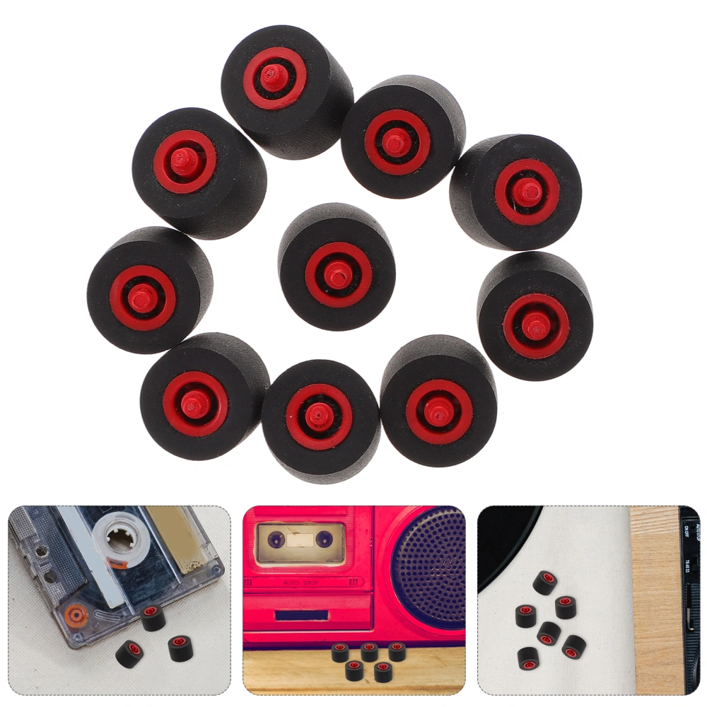 10pcs Wheel Belt Pulley Plastic Pressure Recorder Cassette Deck Pinch Roller for Tape Stereo Player