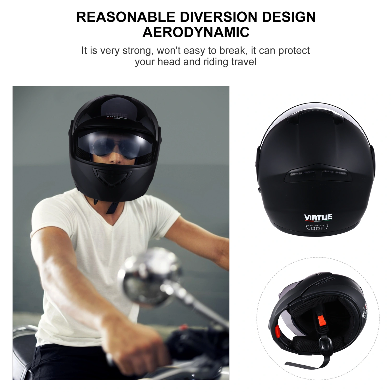 1pc Motocycle Helmet Full Face Helmet Off-Road Bike Helmet Head Protector