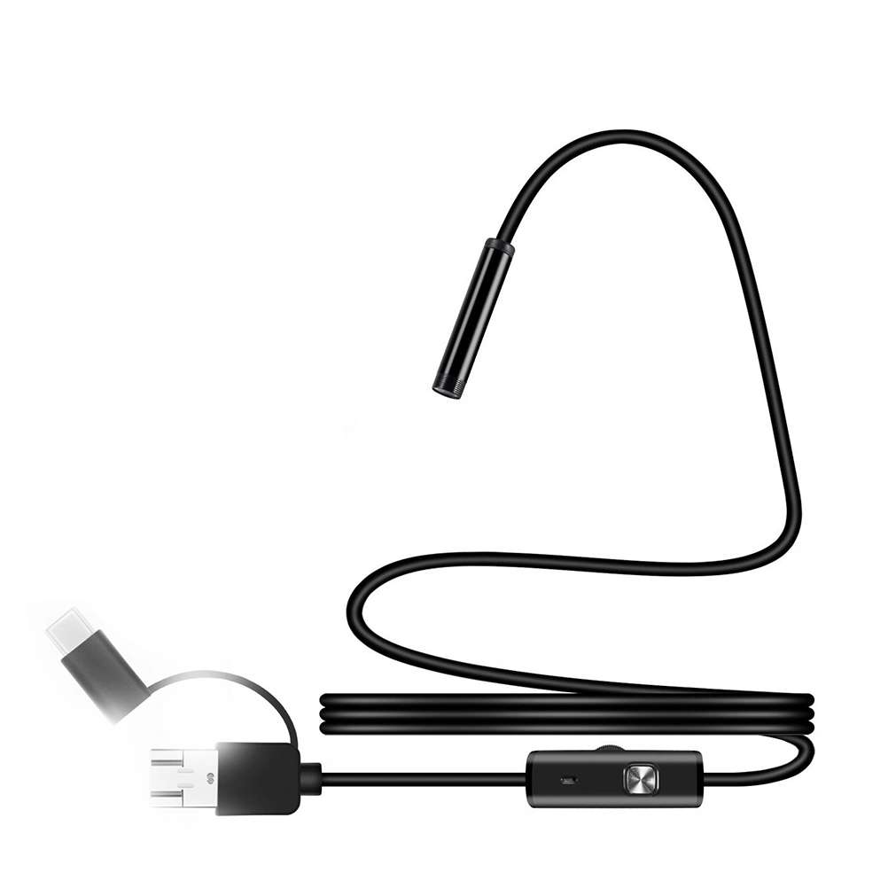 1PC Phone Inspection Camera IP67 Waterproof 3 in 1 Interface Compatible for Android Phones