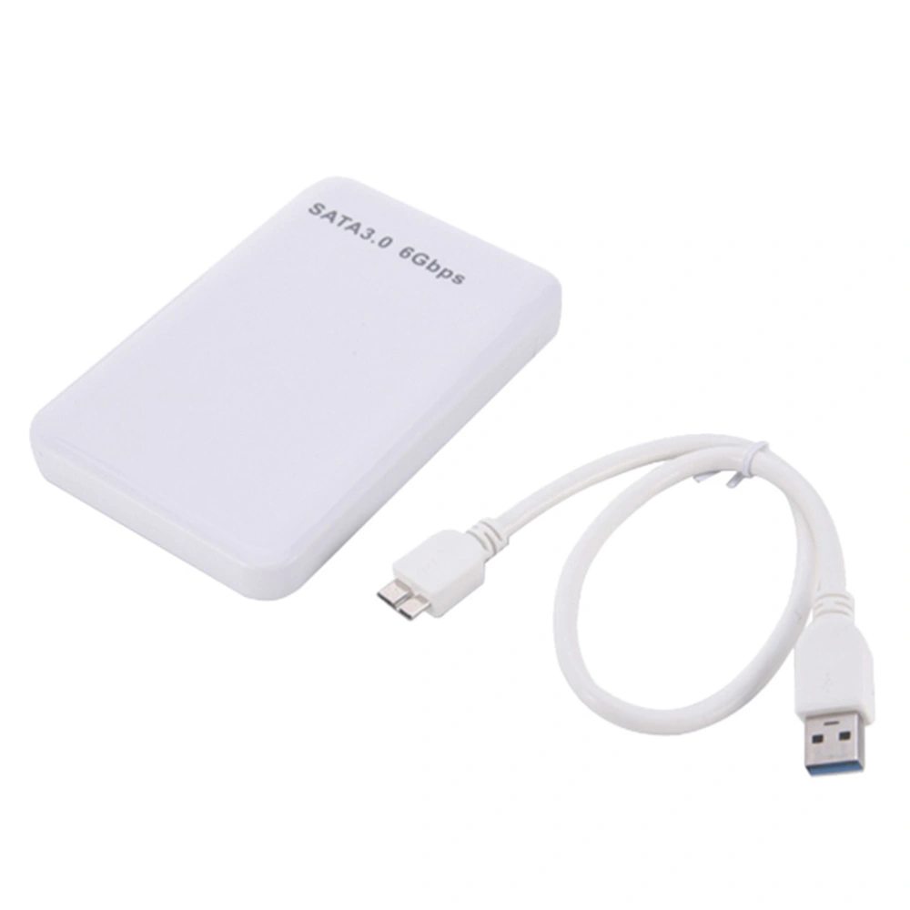 2.5" USB3.0 SATA3.0 HDD Hard Disk Drive External HDD Enclosure Case Tool Free 6 Gbps Support 3TB UASP Protocol (White)