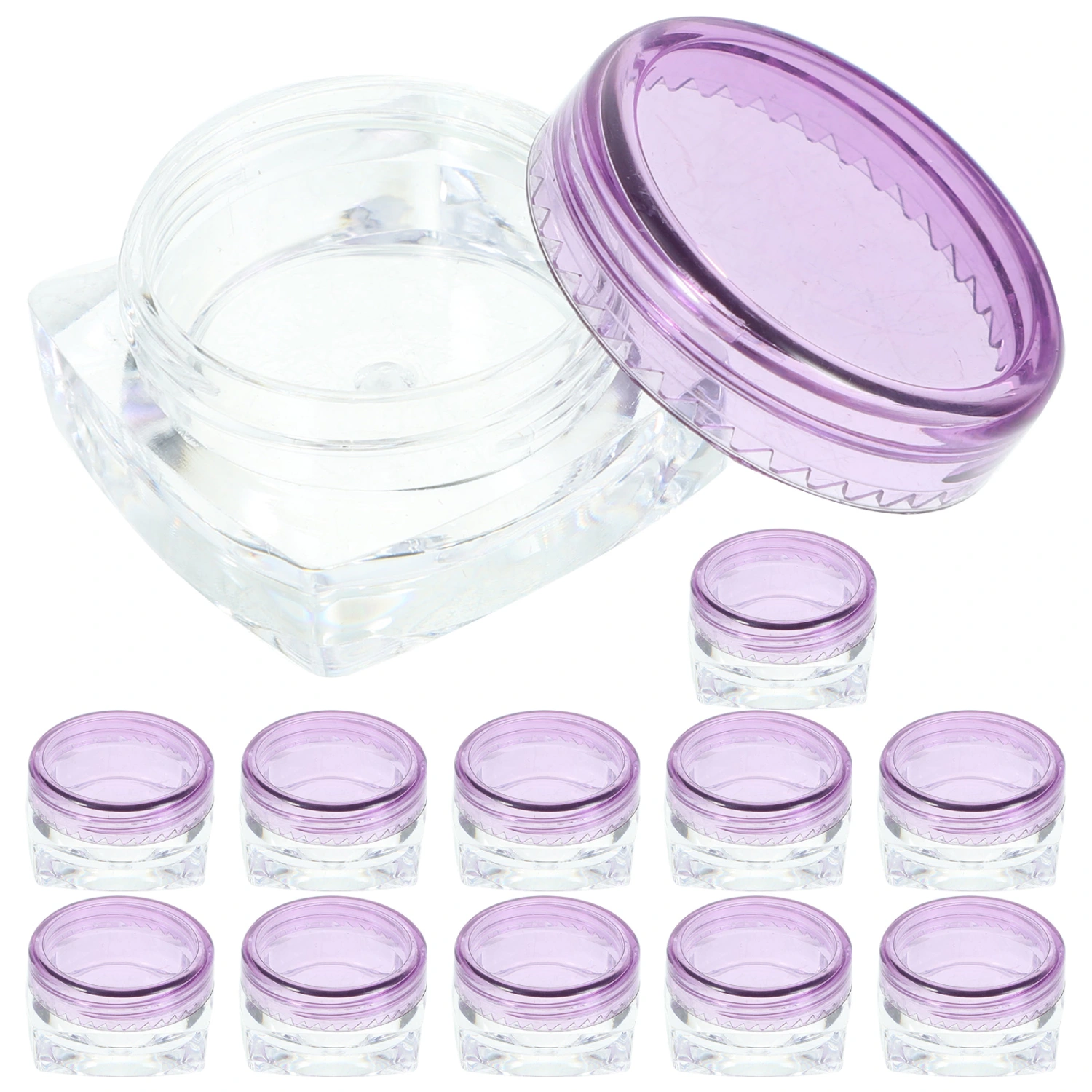 12 pcs Empty Cream Jars Refillable Face Cream Container Plastic Storage Containers with Lids