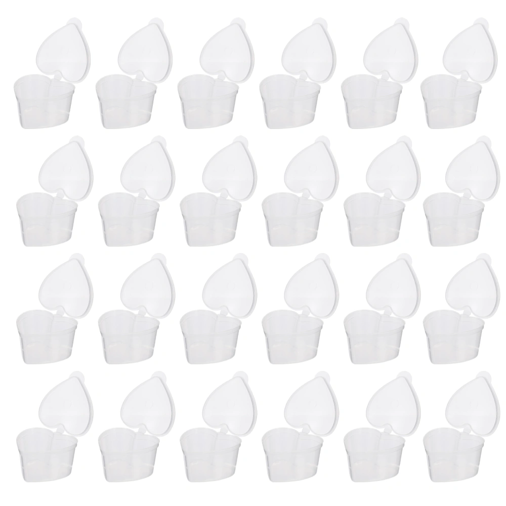 50 PCS 50ML PP Plastic Transparent Heart Shaped Spice Storage Leak Proof Container with Lid