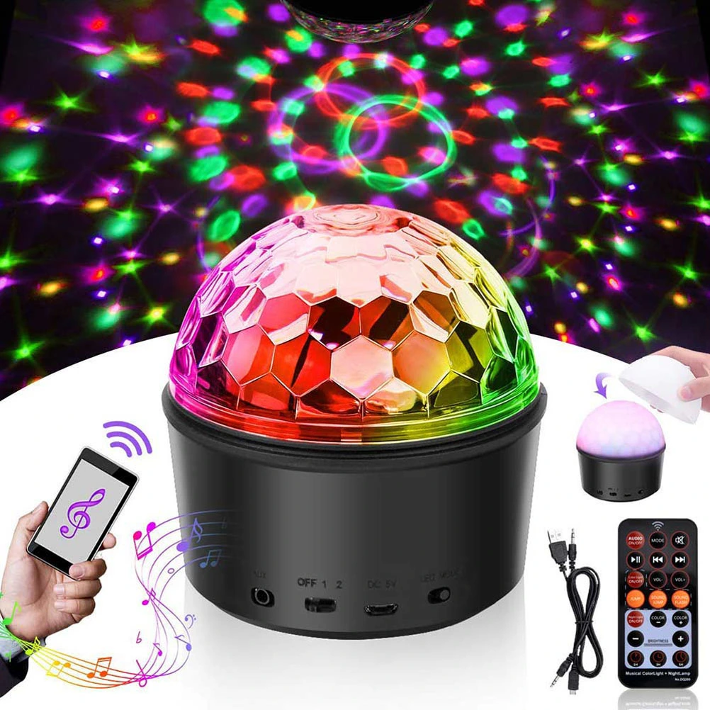 Play Music 9 Color LED Ball Light Dj Ktv Bar Stage Light Birthday Holiday Christmas Party Effect Light