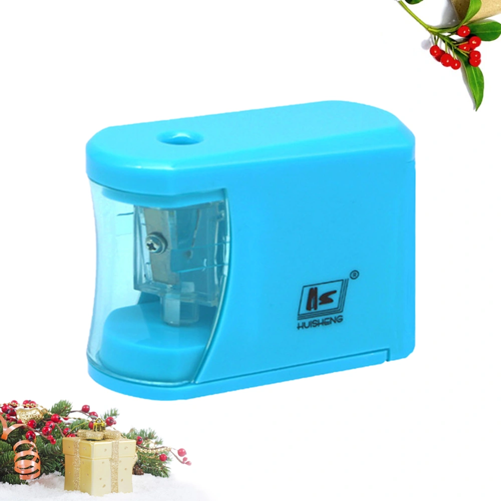 Children Automatic Pencil Sharpener Anti-slip Fast Pencil Sharpener without Battery for Students (Blue)