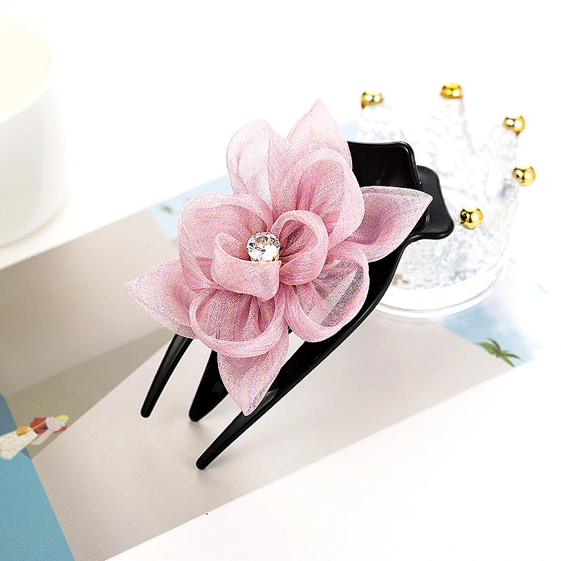 French Hair Clip Women Hair Clamp Large Hair Claw Clip Girls Flower Hair Accessory for Wedding Birthday